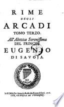 Rime Degli Arcadi Tomo Terzo