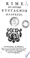 Rime del dottore Eustachio Manfredi