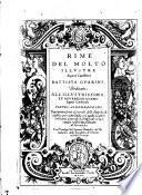 Rime del molto illustre signor caualiere Battista Guarini dedicate all'illustrissimo et reuerendissimo signor cardinale Pietro Aldobrandini ..