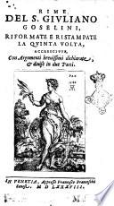 Rime del S. Giuliano Goselini