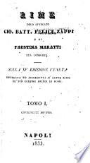 Rime dell' avvocato Gio.Batt.Felice Zappi e di Faustina Maratti, sua consorte