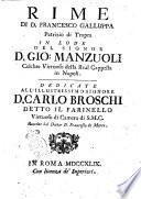 Rime di d. Francesco Galluppa patrizio di Tropea in lode del signor d. Gio. Manzuoli ..