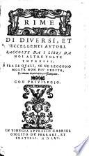 Rime di diversi et eccellenti autori