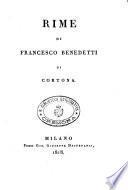Rime di Francesco Benedetti di Cortona