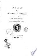Rime di Giacomo Vittorelli con una lettera dell'ab. Giambatista co. Roberti