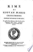 Rime di Giovan Mario Crescimbeni