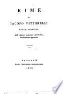 Rime di Iacopo Vittorelli