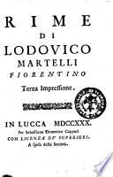 Rime di Lodovico Martelli fiorentino