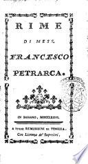 Rime di mess. Francesco Petrarca