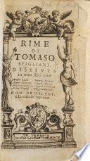 Rime ... distinte in otto libri, etc
