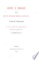 Rime e prose del buon secolo della lingua
