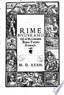 Rime nuoue amorose di m. Giouanni Bruno patritio riminese