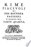 Rime piacevoli di Gio. Battista Fagiuoli fiorentino. Parte prima - sesta]