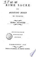 Rime sacre di Agostino Bosco di Poirino