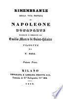 Rimembranze della vita privata di Napoleone Bonaparte, tradotte da F. Sala