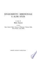 Rinascimento meridionale e altri studi in onore di Mario Santoro