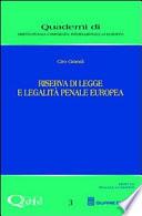 Riserva di legge e legalità penale europea