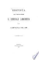 Risposta alla 2.a parte dell'opuscolo il generale Lamarmora e la campagna del 1866