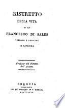Ristretto della Vita di San Francesco di Sales