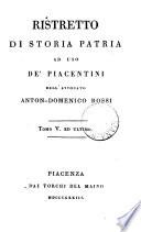 Ristretto di storia patria ad uso de'Piacentini