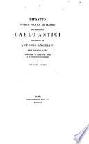 Ritratto storico politico letterario del Marchese Carlo Antici