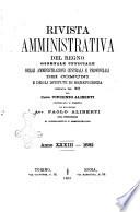 Rivista amministrativa del Regno giornale ufficiale delle amministrazioni centrali, e provinciali, dei comuni e degli istituti di beneficenza