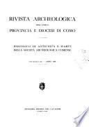 Rivista archeologica dell'antica provincia e diocesi di Como antichità ed arte