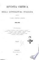 Rivista critica della letteratura italiana