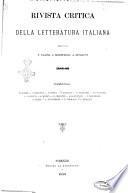 Rivista critica della letteratura italiana