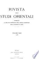 Rivista degli studi orientali