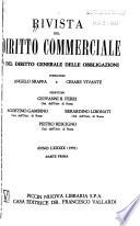 Rivista del diritto commerciale e del diritto generale delle obbligazioni