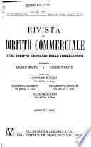 Rivista del diritto commerciale e del diritto generale delle obbligazioni