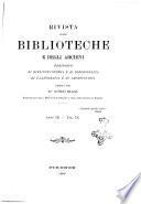 Rivista delle biblioteche e degli archivi periodico di biblioteconomia e di bibliografia di paleografia e di archivistica