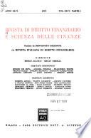 Rivista di diritto finanziario e scienza delle finanze