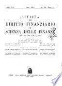 Rivista di diritto finanziario e scienza delle finanze