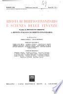 Rivista di diritto finanziario e scienza delle finanze