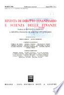Rivista di diritto finanziario e scienza delle finanze