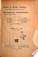 Rivista di diritto pubblico e della pubblica amministrazione in Italia e giurisprudenza amministrativa esposta sistematicamente