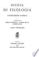 Rivista di filologia e d'istruzione classica