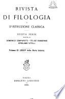 Rivista di filologia e d'istruzione classica