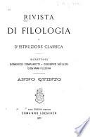 Rivista di filologia e d'istruzione classica
