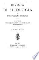 Rivista di filologia e d'istruzione classica