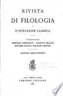 Rivista di filologia e d'istruzione classica