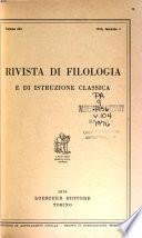 Rivista di filologia e di istruzione classica