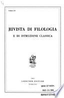 Rivista di filologia e di istruzione classica