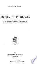 Rivista di filologia e di istruzione classica
