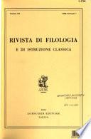Rivista di filologia e di istruzione classica