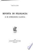 Rivista di filologia e di istruzione classica