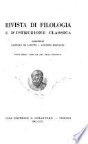 Rivista di filologia e di istruzione classica