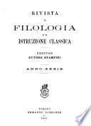 Rivista di filologia e di istruzione classica
